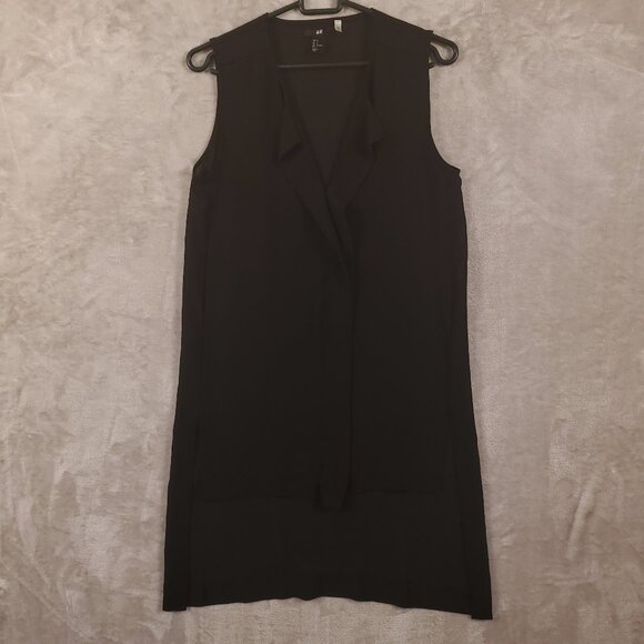 H&M High Low, Sheer Black, V neck shirt, Women's size 4 - Picture 1 of 11